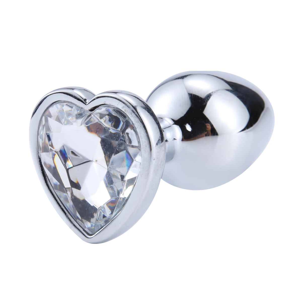 Heart-Base Crystal Metal Anal Plug
