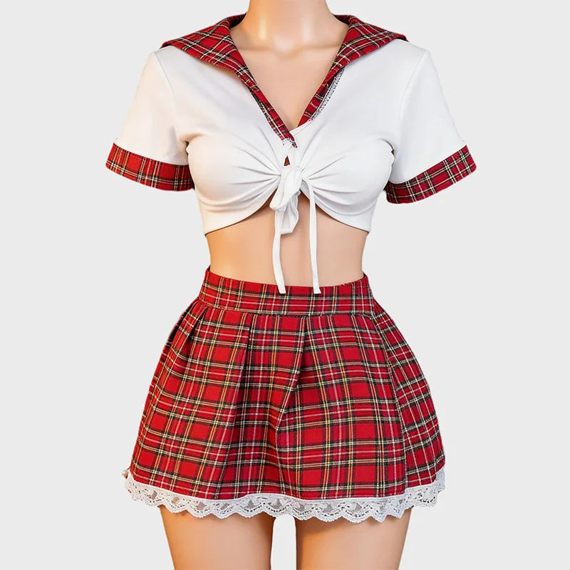 Red Sexy Lingerie Woman Porno Underwear Sexy Dress Student Cosplay Uniform Women Lingerie Erotic Underwear Babydoll Costume
