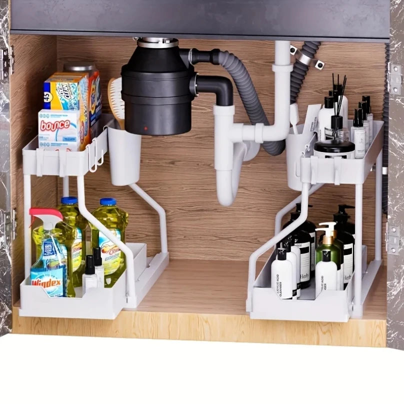 2-Tier Pull-Out Kitchen & Bathroom Organizer