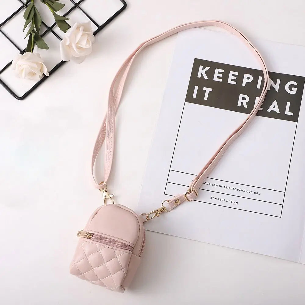 Women's Mini PU Leather Crossbody Coin & Makeup Bag