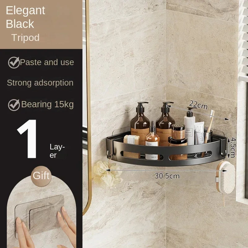 No-Drill Corner Bathroom Organizer Shelf