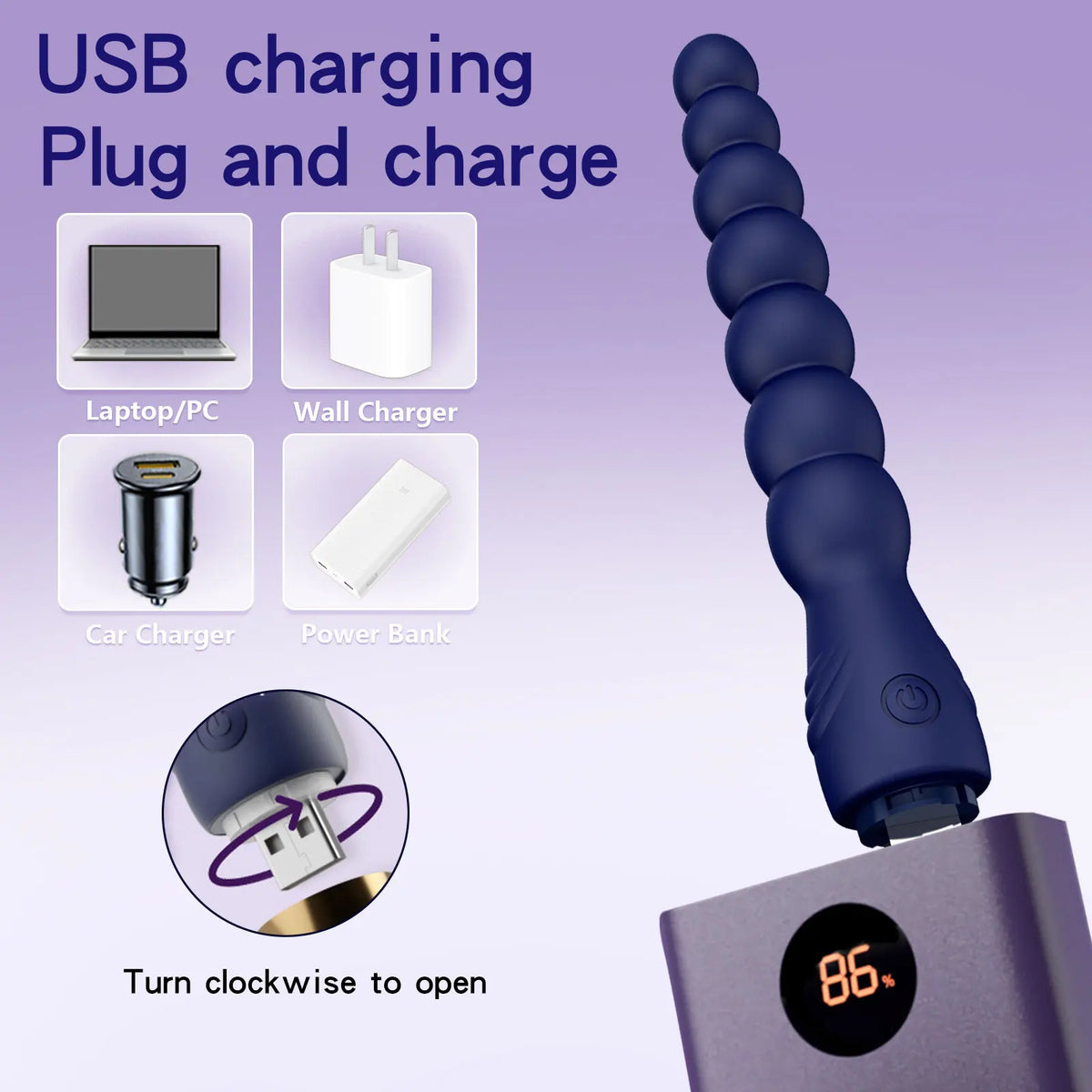 Vibrating Silicone Anal Bead Prostate Massager