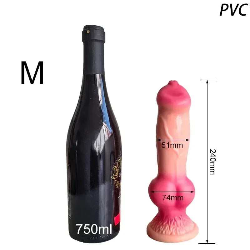 Large Realistic Animal-Style Dildo & Anal Plug
