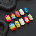 30Pcs Fake Nails Fun Cute Short-Style Press-On Nails with A Dopamine-Inspired Design—High-Quality Nails Perfect for Girls