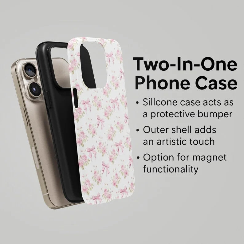 Coquette Bow Double-Layer Phone Case for iPhone