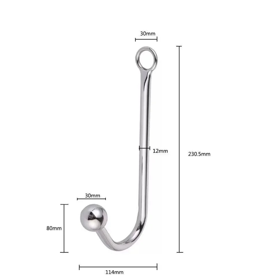 Stainless Steel Anal Hook with Beads