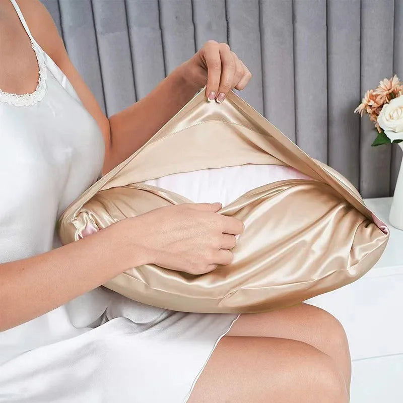 2-Piece Polyester Satin Pillowcase Set