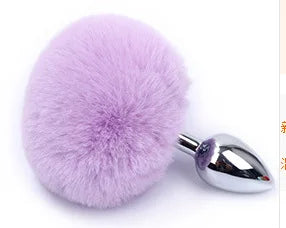 Stainless Steel Rabbit Tail Anal Plug
