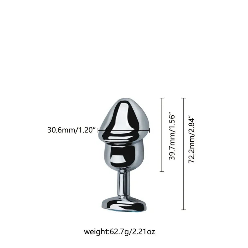 Crystal Stainless Steel Anal Plug Set