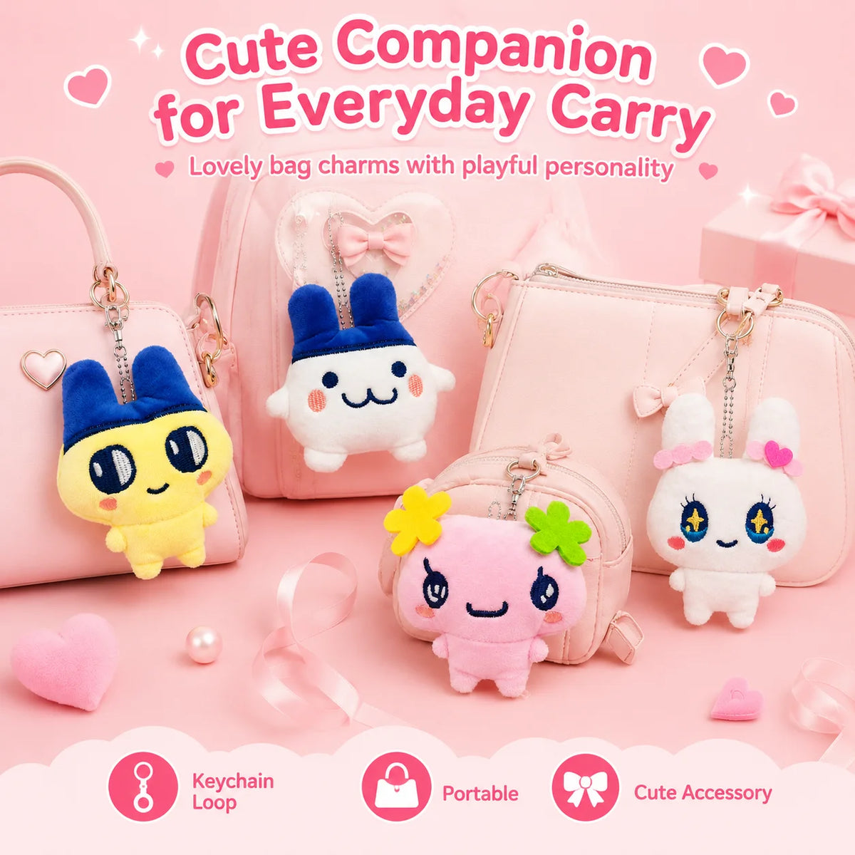 Tamagotchi Mametchi Plush Keychain