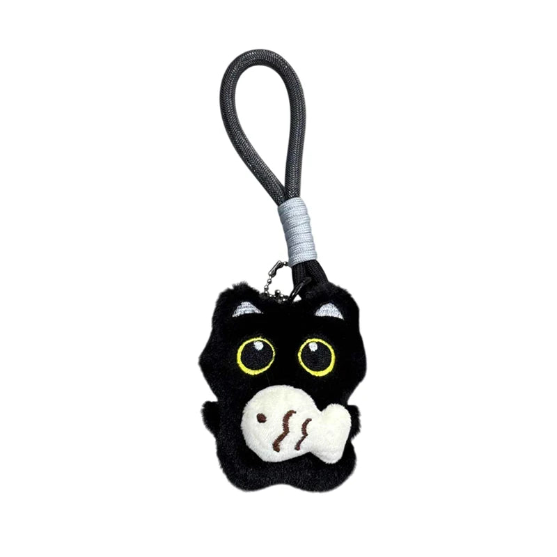 Black Cat Plush Bag Charm Keychain
