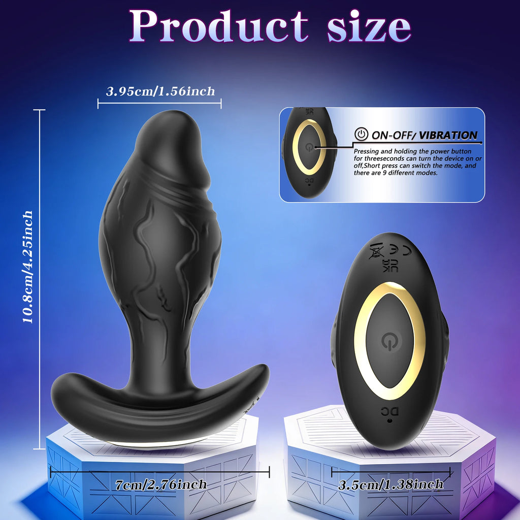 App-Controlled Rotating Vibrating Anal Plug – 9 Modes