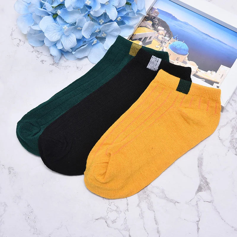 Men 10 color woven lable Comfo rtable Cotton Sock Slippers Short Ankle Socks
