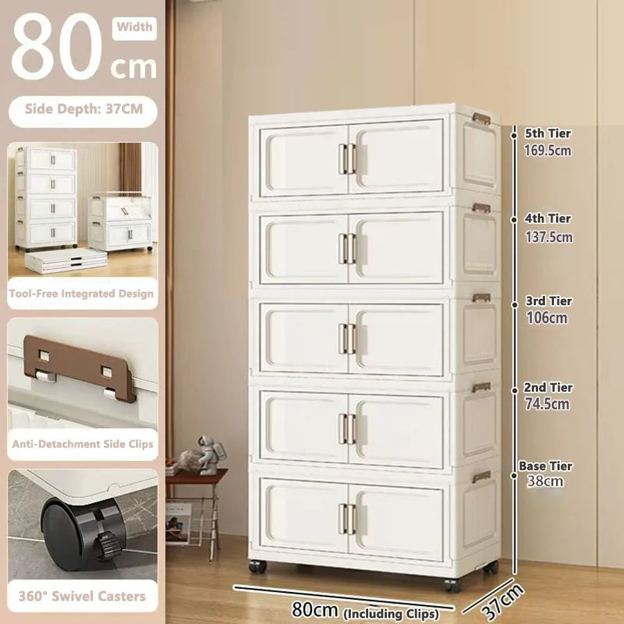 Foldable Multi-Drawer Storage Cabinet