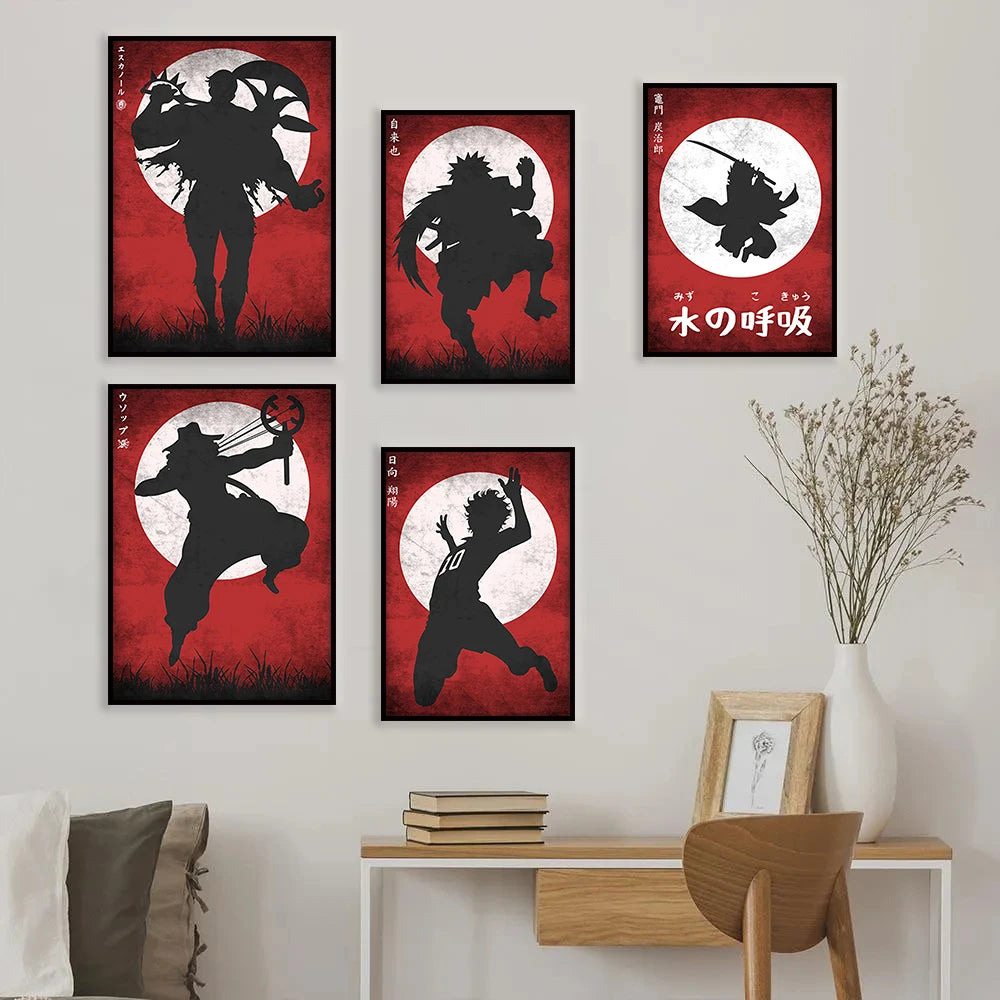 Japanese Classic Anime Characters Wall Art Posters Modern Home Kids Room Decoration Canvas Paintings Mural Picture Print Artwork