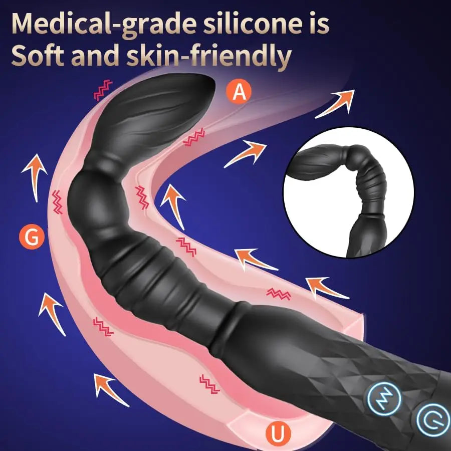 Waterproof Vibrating Silicone Anal Beads – 10 Modes