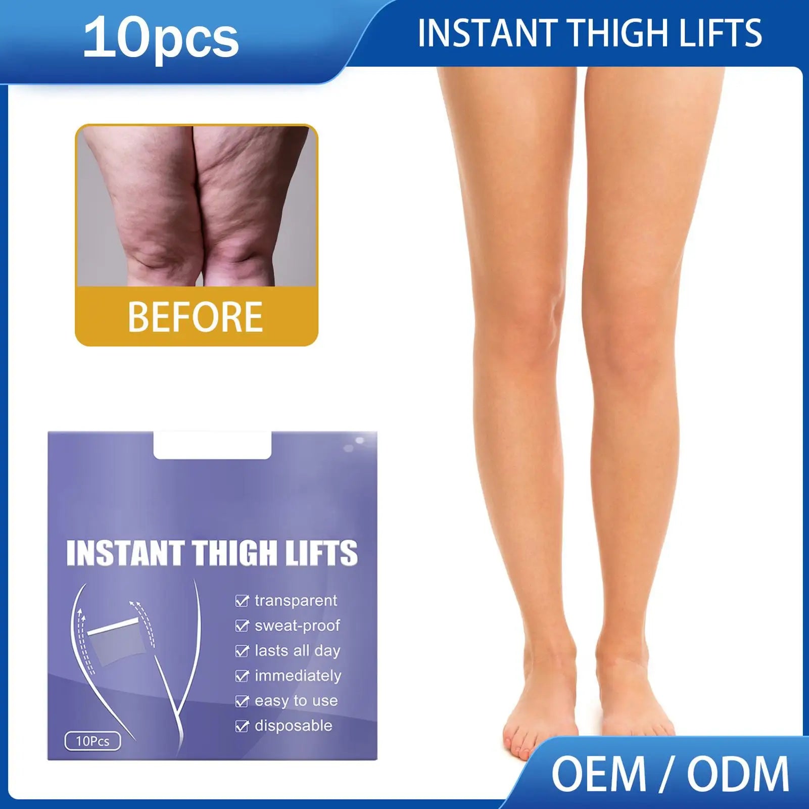 10pc Thigh Contouring Lifting Tape Leg Lifting Tape Transparent For Sagging Skin On The Legs Body Ultra Thin Inner Stic