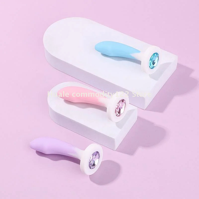 Silicone Anal Plug with Crystal Gem Base