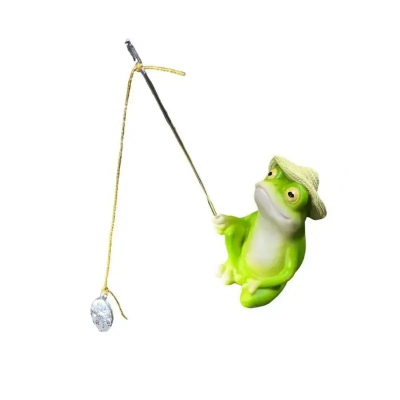 E8BD Funny Frogs Panda Fishing Figurine Resins Garden Statue for Outdoor Decoration and Landscaping Collectible Sculpture
