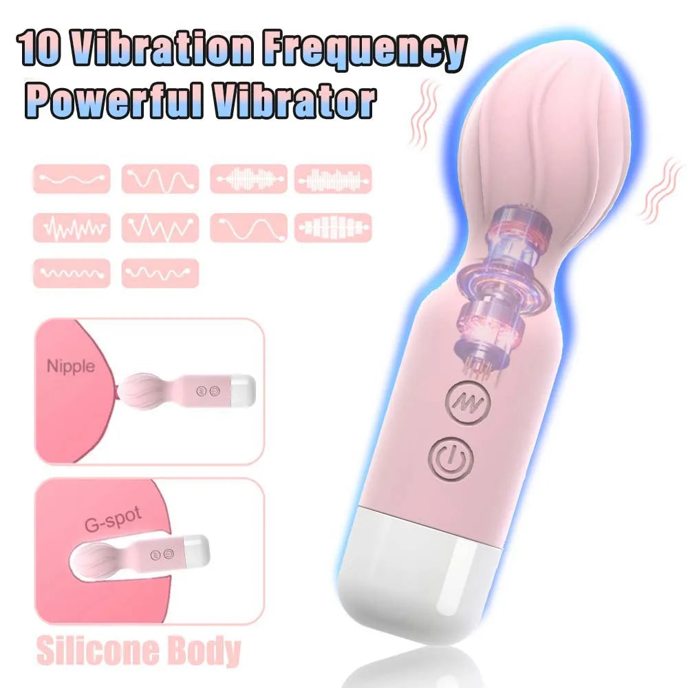 Rechargeable Mini Wand Vibrator – 10 Speeds