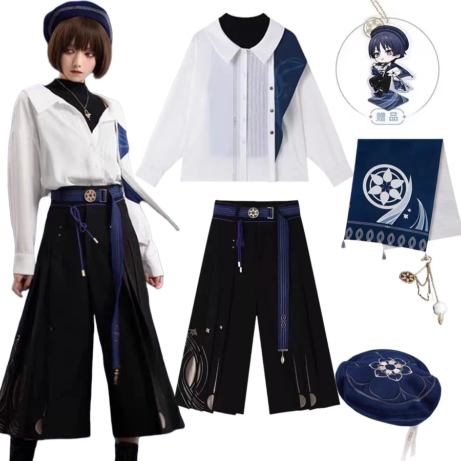 Genshin Impact Official Merch MiHoYo Original Theme Wanderer Shirt Suit Tote Bag Culotte Pants Scarf Beret Necklace Brooch