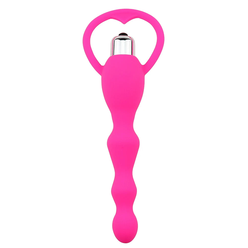 Long Silicone Vibrating Anal Beads