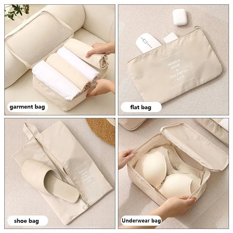 8-Piece Waterproof Travel Packing Cube Set