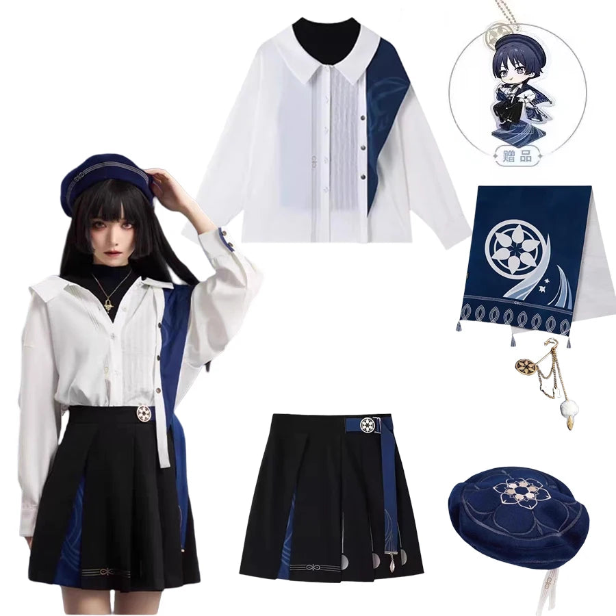 Genshin Impact Official Merch MiHoYo Original Theme Wanderer Shirt Suit Tote Bag Culotte Pants Scarf Beret Necklace Brooch