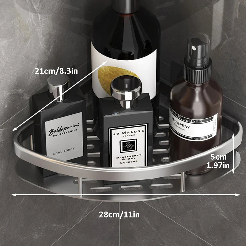 No-Drill Wall-Mounted Corner Shower Organizer
