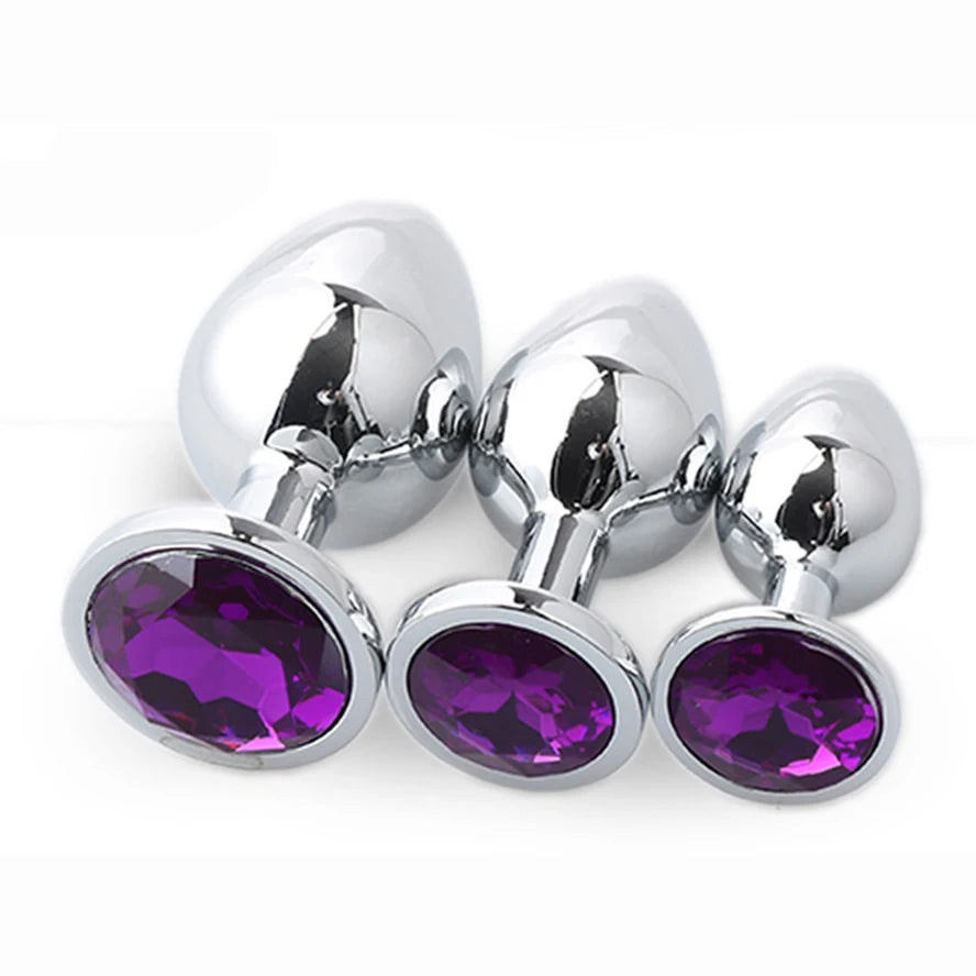 Colorful Crystal Metal Anal Plug – 3 Sizes