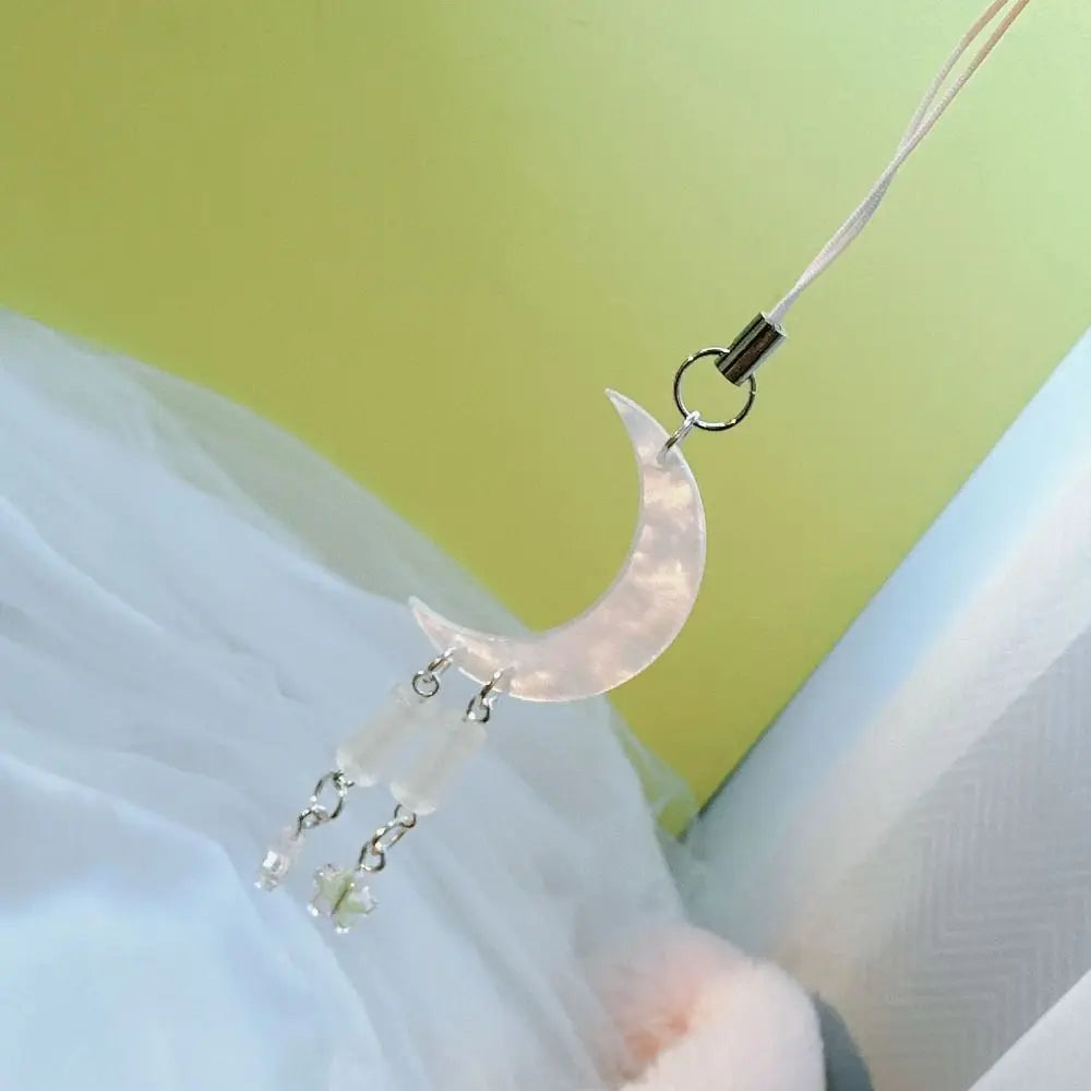 Fairycore Star & Moon Beaded Phone Charm