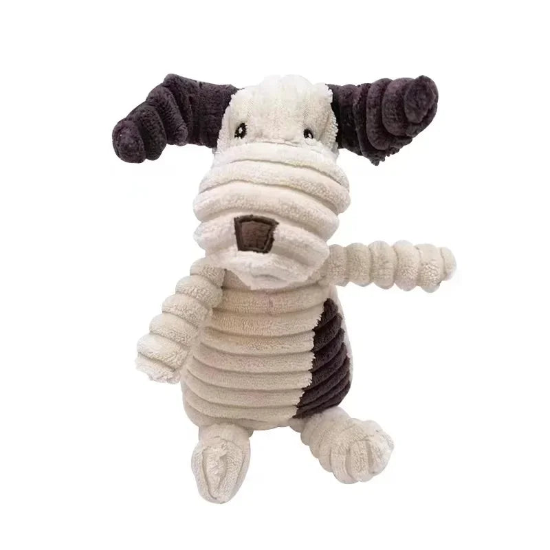 Corduroy Animal Squeaky Dog Toy