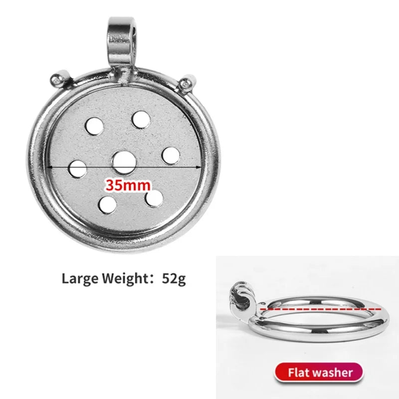 Flat Stainless Steel Chastity Cage