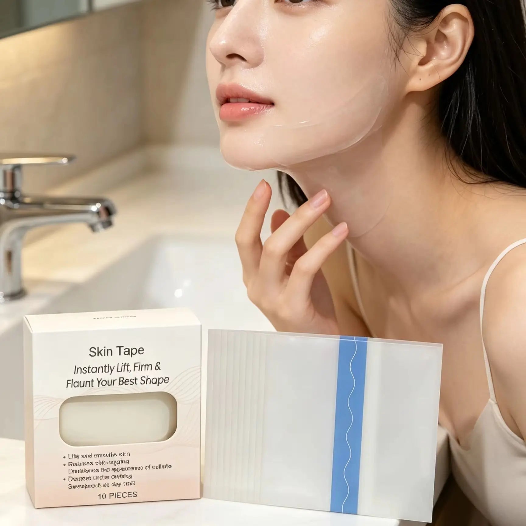 Thigh Lift Tape Invisible Anti-Friction Smooth Wrinkles Firming for Sagging Skin Breathable Transparent Waterproof Adhesive Tape