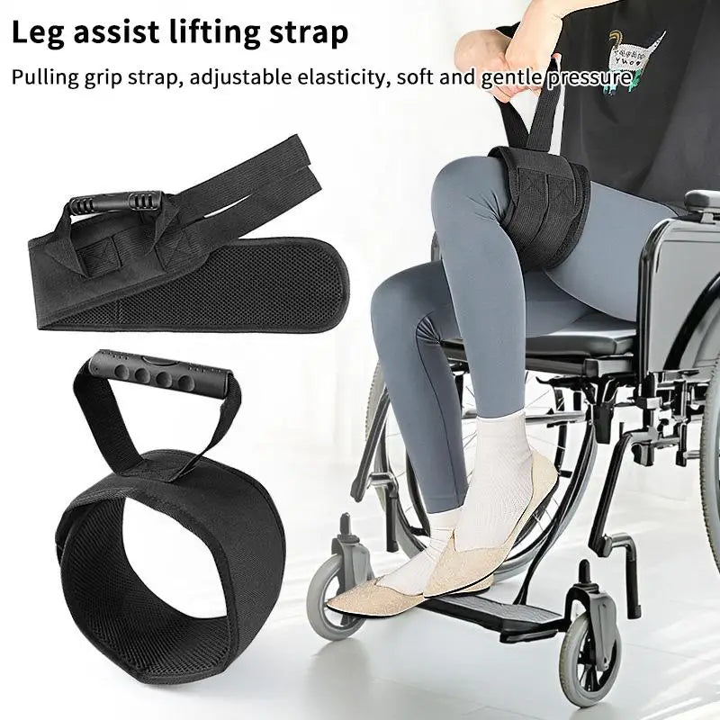 Thigh Lifter Strap for Elderly with Comfortable Handle Pull Up Assistance Belt for Easy Foot Transfer Aid in Home Care
