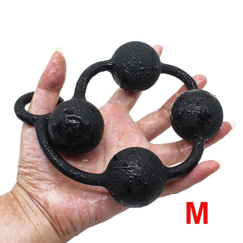 Large Silicone Anal Bead & Plug Set