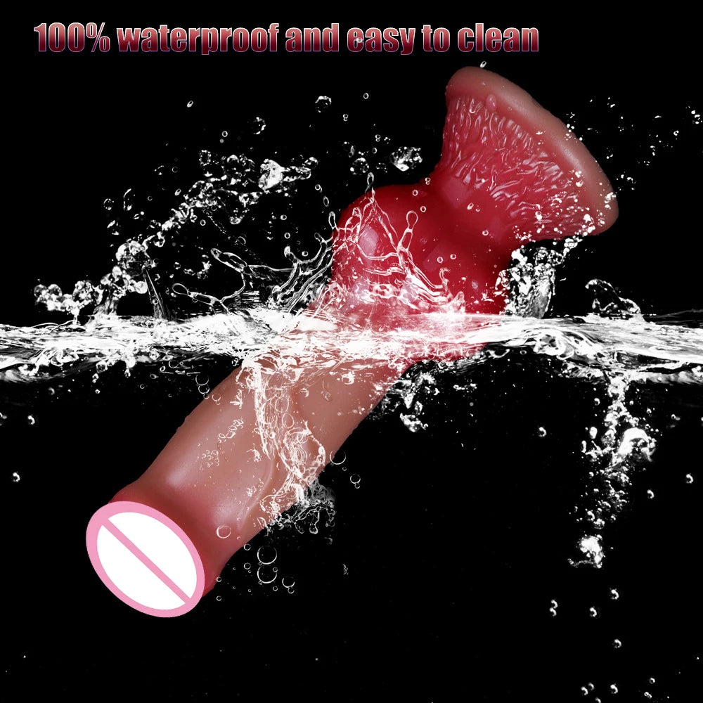 S-XXL Silicone Animal Dog Dildo Realistic Big Penis Vaginal Anal Plug Thrust Adult Sex Toys For Women Men Masturbators Fake Dick