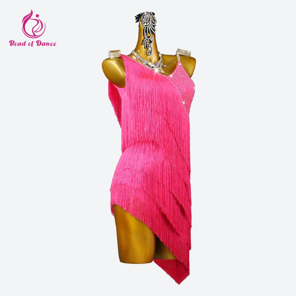 Sexy Dance Costume Latin Clothing Elegant Party Dress 2026 Womens Midi Practice Girls Stage Ballroom Skirt Cabaret Prom Suit