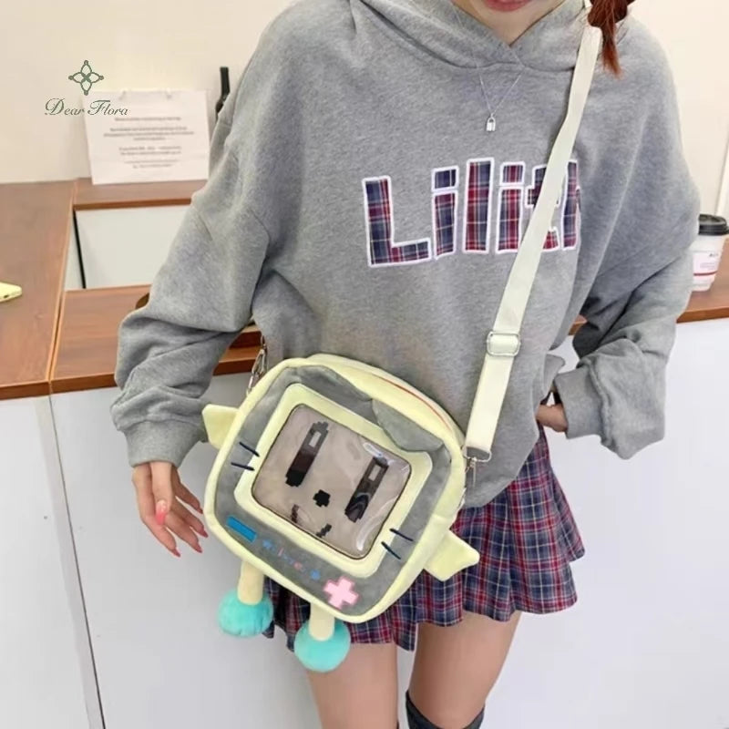 Cute Cat Transparent Ita Crossbody Bag
