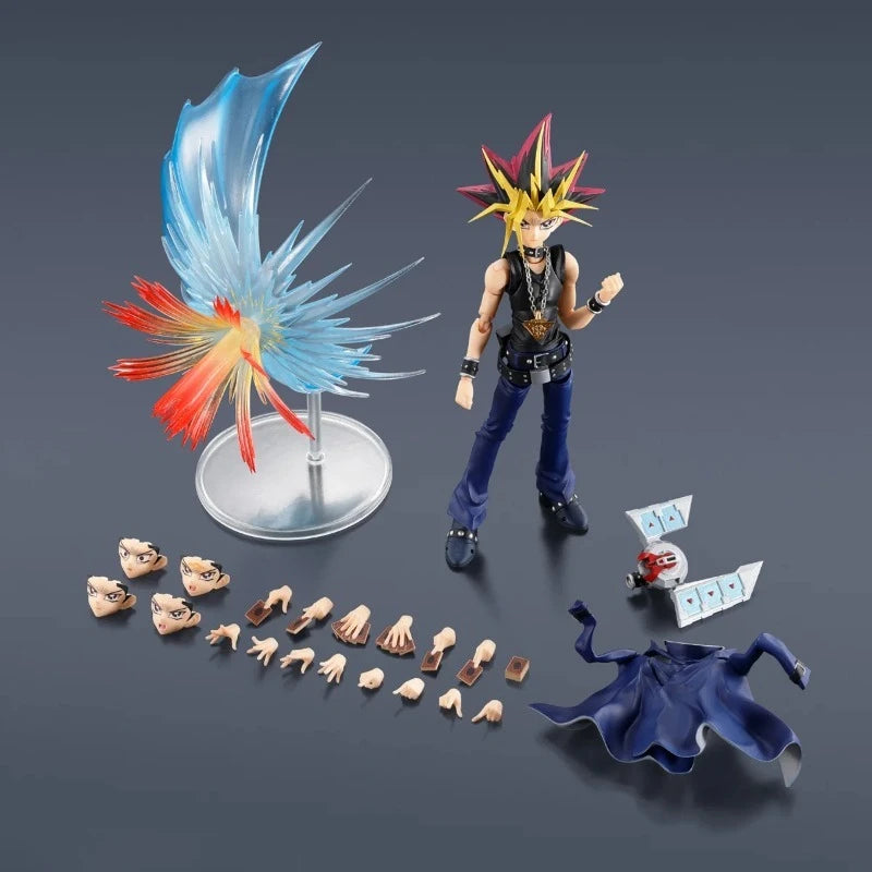 Original BANDAI S.H.Figuarts Yami Yugi Yu-Gi-Oh! Duel Monsters Action Toys Model Collection Anime Figurine Gift WY