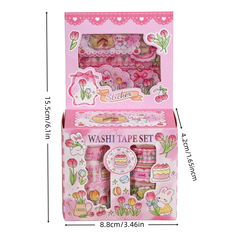 Kawaii Washi Tape & Sticker Scrapbooking Set