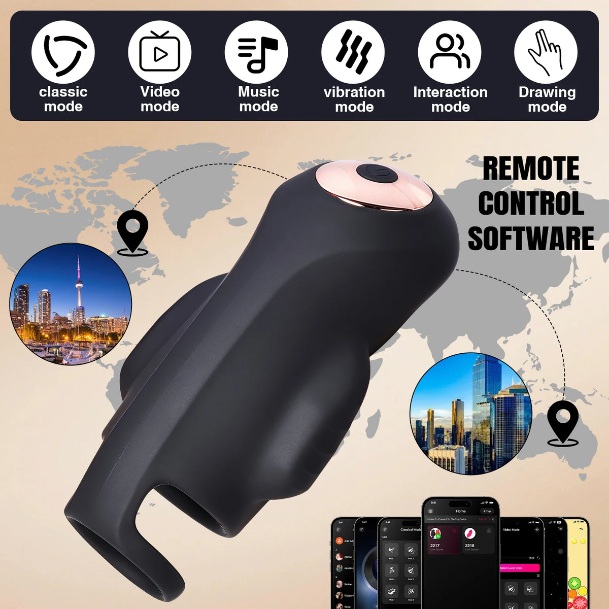App-Control Triple-Motor Male Stroker