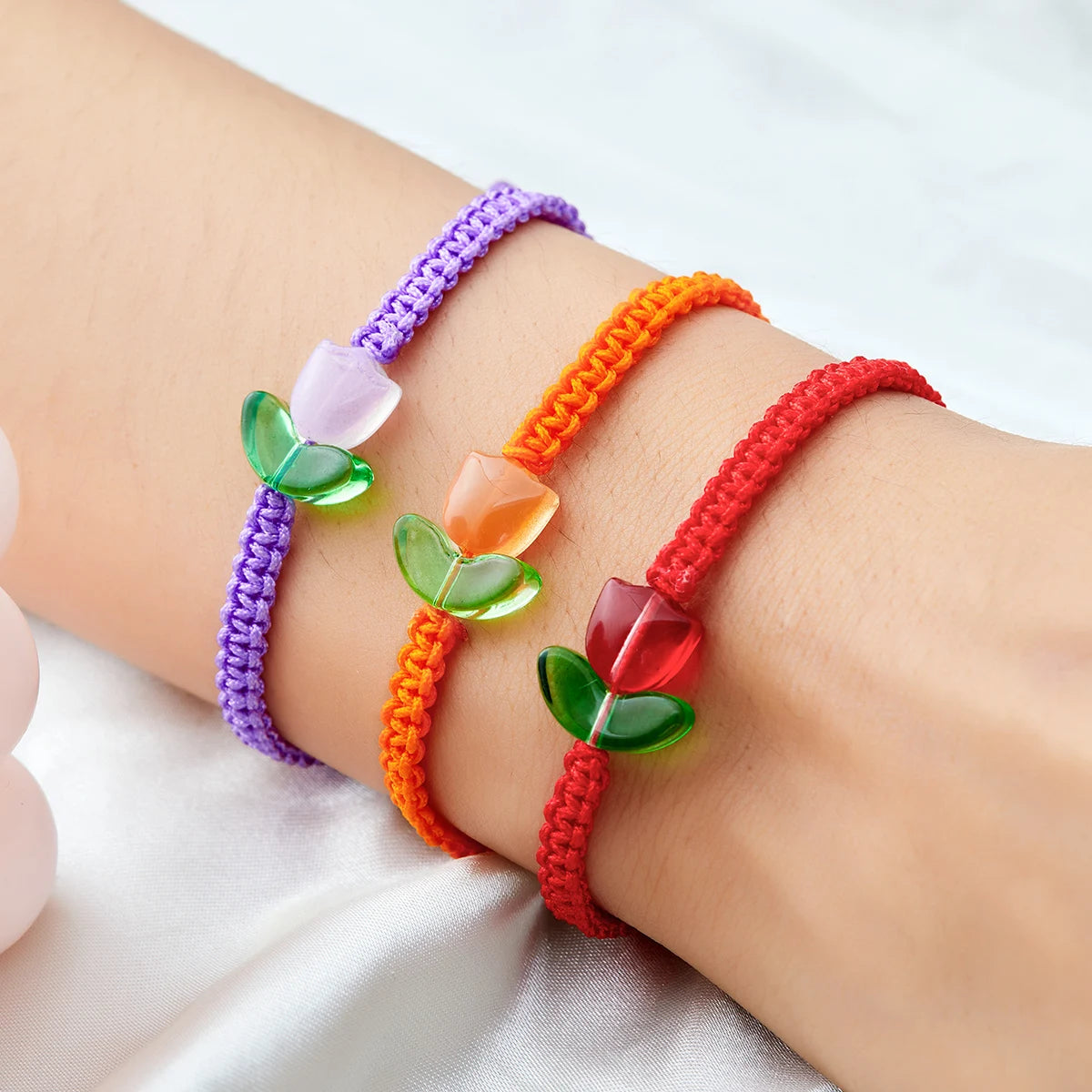Colorful Flower Friendship Bracelet