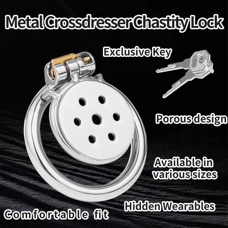 Flat Stainless Steel Chastity Cage