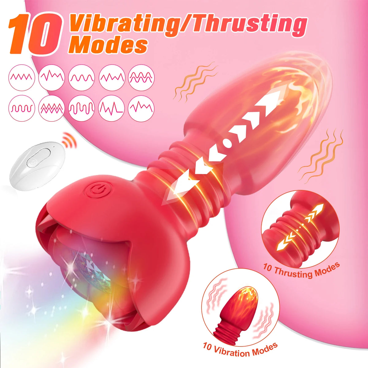 Wireless Remote Telescopic Vibrating Anal Plug