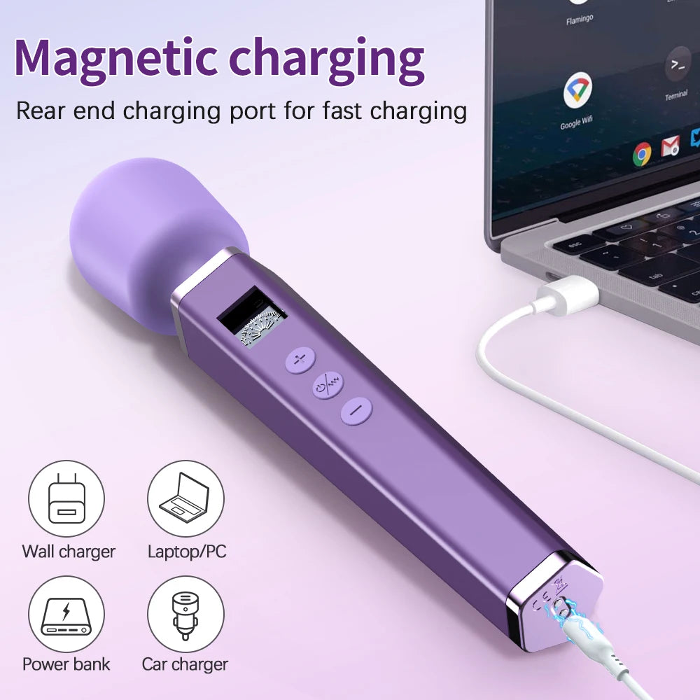 USB-Rechargeable Large Wand Vibrator