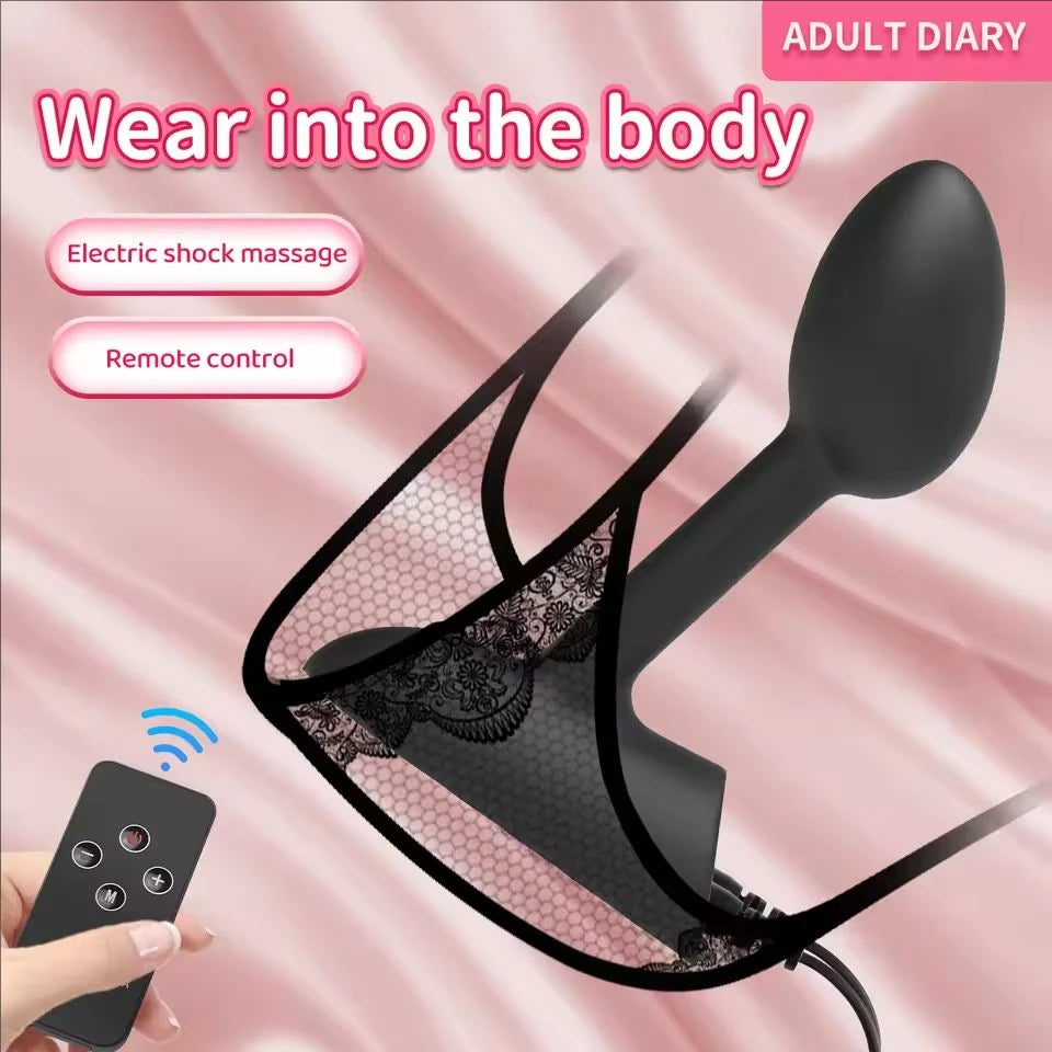 Electric-Stimulation Silicone Anal Bead & Plug