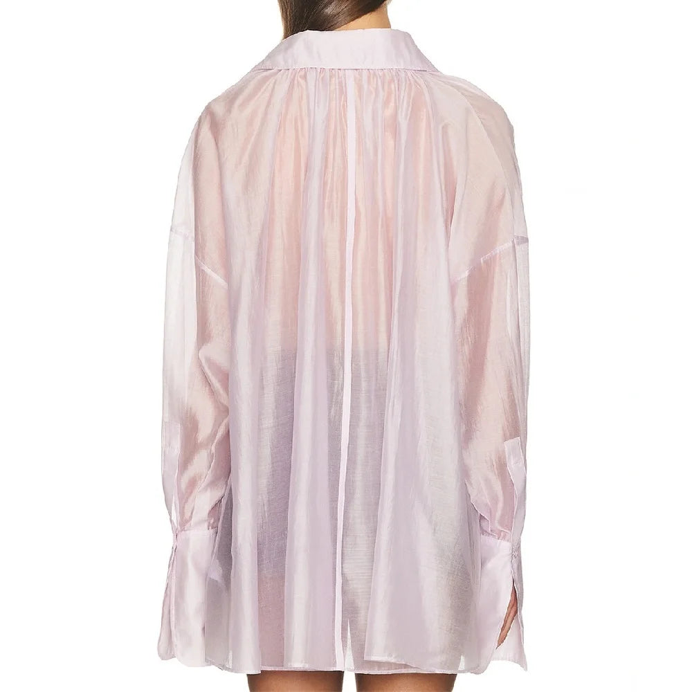 2026 Women's Fashion Shirt — Silk, Loose-Fit, Casual Top & Tee | Y2K-Inspired New Arrival | Versatile Commuter Style Pullover