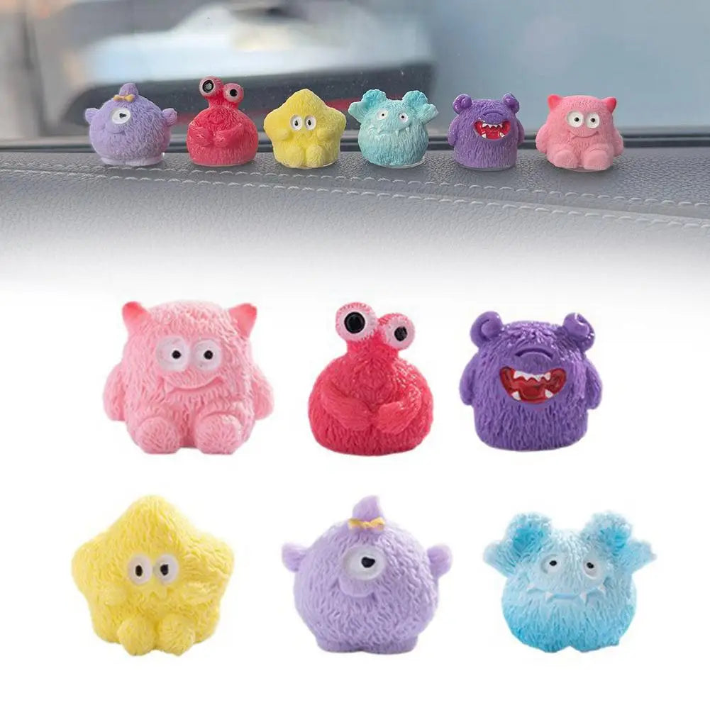 6/8-Piece Kawaii Mini Car & Desk Figurine Set