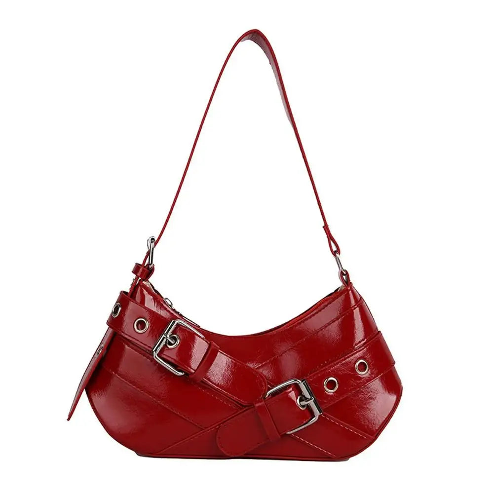 Y2K Punk Belted Shoulder Bag